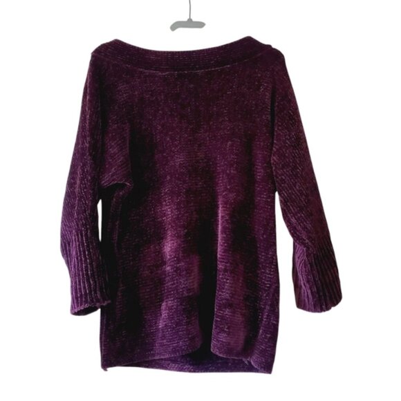 Dynamite Velvet Chenille Purple Boatneck Chunky Longline Sweater M - Picture 3 of 7